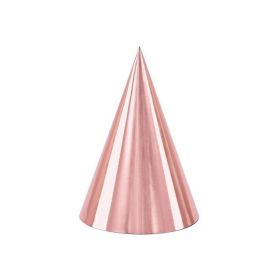 Rose Gold Party Hats, pk6