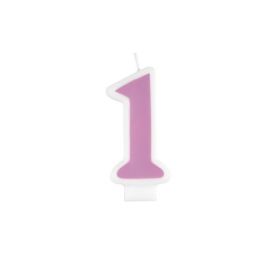 Pink Number 1 Birthday Candle