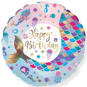 Shimmering Mermaid Birthday Foil Balloon 18"