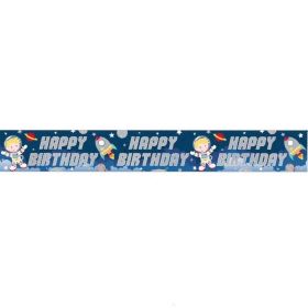 Outer Space Happy Birthday Foil Banner 2.6m