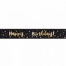 Classic Black & Gold Add an Age Birthday Foil Banner 1.8m