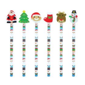 Christmas Pencil with Eraser Top