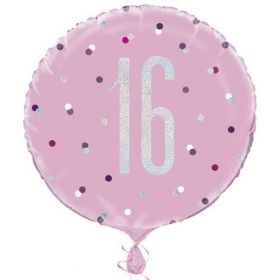 Glitz Pink Age 16 Foil Balloon 18"