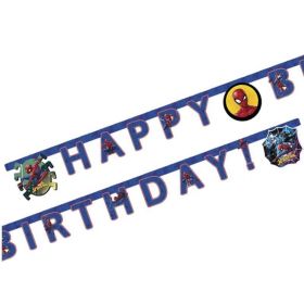 Spiderman Team Up Happy Birthday Letter Banner 2m