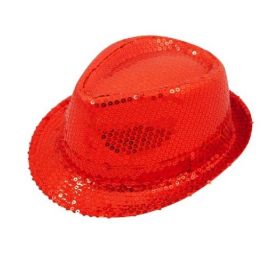 Red Sequin Gangster Hat