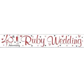40th Ruby Anniversary Foil Banner 2.7m