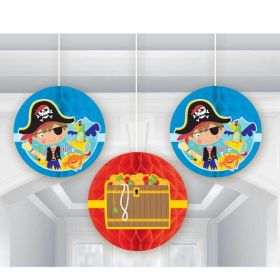 Little Pirate Honeycomb Decorations, pk3