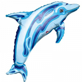 Ocean Blue Dolphin SuperShape Foil Balloon 37"