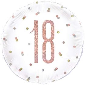 Glitz Rose Gold Age 18 Foil Balloon 18"