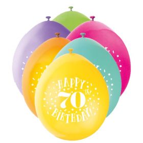 Happy 70th Birthday Latex Balloons 9"