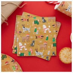 Santa Paws Eco Napkins 33cm x 33cm, pk20