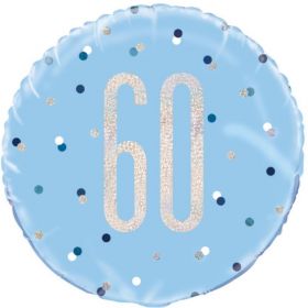 Glitz Blue Age 60 Foil Balloon 18"