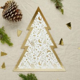 Gold Christmas Tree Patterned Grazing Board