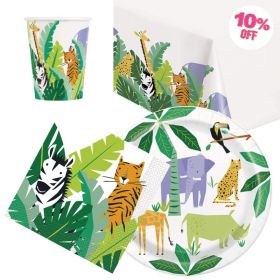 Animal Safari Party Tableware Pack for 8