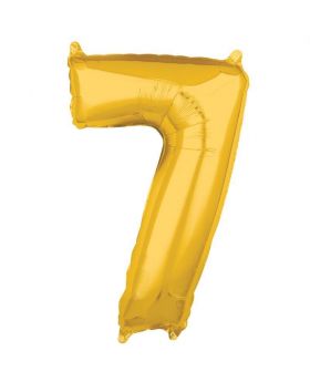Number 7 Gold SuperShape Foil Balloon 17" x 26"