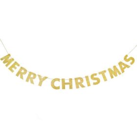 Gold Glitter Merry Christmas Banner 9ft