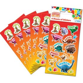 6 Dinosaur Roar! Party Bag Sticker Sheets