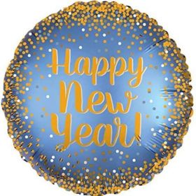 Gold & Satin New Year Standard Foil Balloon 18''