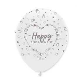 Happy Engagement Latex Balloons 12", pk6