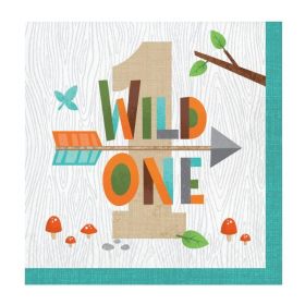 16 Wild Woodland Animals 1st Birthday Napkins