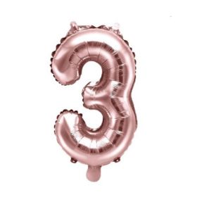 Rose Gold Number 3 Air Fill Foil Balloon 14"