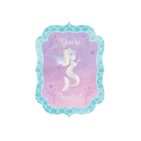 Mermaid Shine Invitations, pk8