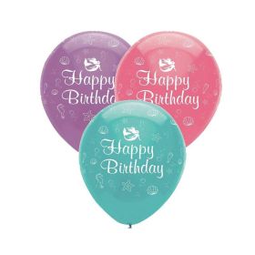 Mermaid Shine Latex Balloons 12'', pk6