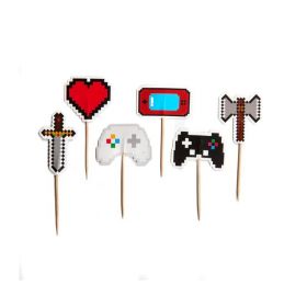 Gaming Party Cupcake Toppers, pk6