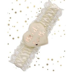 Cream and Rose Gold Bride to Be Garter