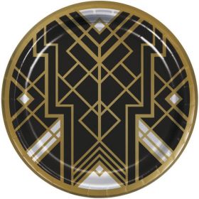 Roaring 20's Party Dinner Plates 23cm, pk8