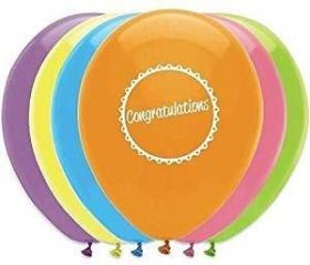 Congratulations latex balloons pk6