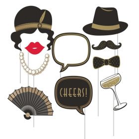 Roaring 20's Party Photo Props, pk10