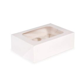 White Cupcake Box, pk6