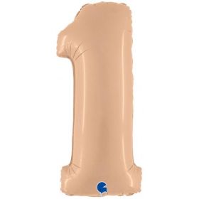 Satin Nude Number 1 Foil Balloon 40"