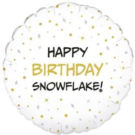Happy Birthday Snowflake Foil Balloon 18"