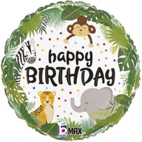 Jungle Happy Birthday Foil Balloon 18"