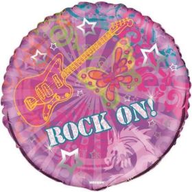 Pink Rock On Birthday Balloon 18"
