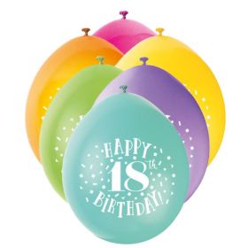 Happy 18th Birthday Latex Balloons 9"