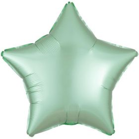 Mint Green Satin Star Foil Balloon