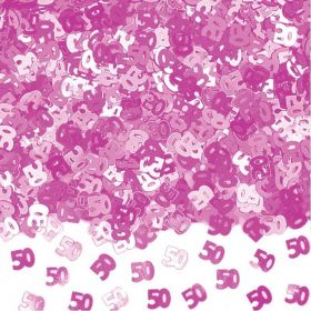 50th Pink Shimmer Metallic Confetti
