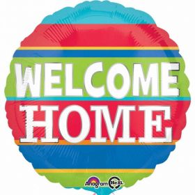 Welcome Home Colourful Stripes Foil Balloon 17''