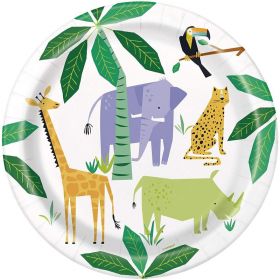 Animal Safari Party Plates 23cm, pk8