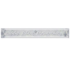 Silver Anniversary Holographic Foil Banner 2.7m