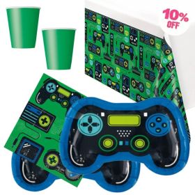 Gamer Birthday Party Tableware Pack for 16