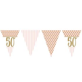 Pink Chic 50th Birthday Bunting 3.7m