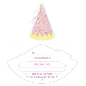 Fairy Princess Party Cone Hat Invitation