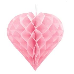 Light Pink Honeycomb Heart 20cm