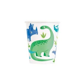 Blue & Green Dinosaur Party Party Cups 270ml, pk8