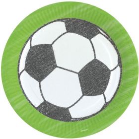 Football Party Plates 23cm, pk8