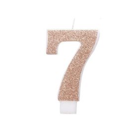 Glitz Rose Gold Number 7 Candle